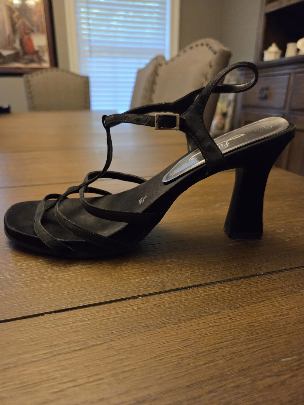 Fioni Black Strappy Heeled Sandals Size 10